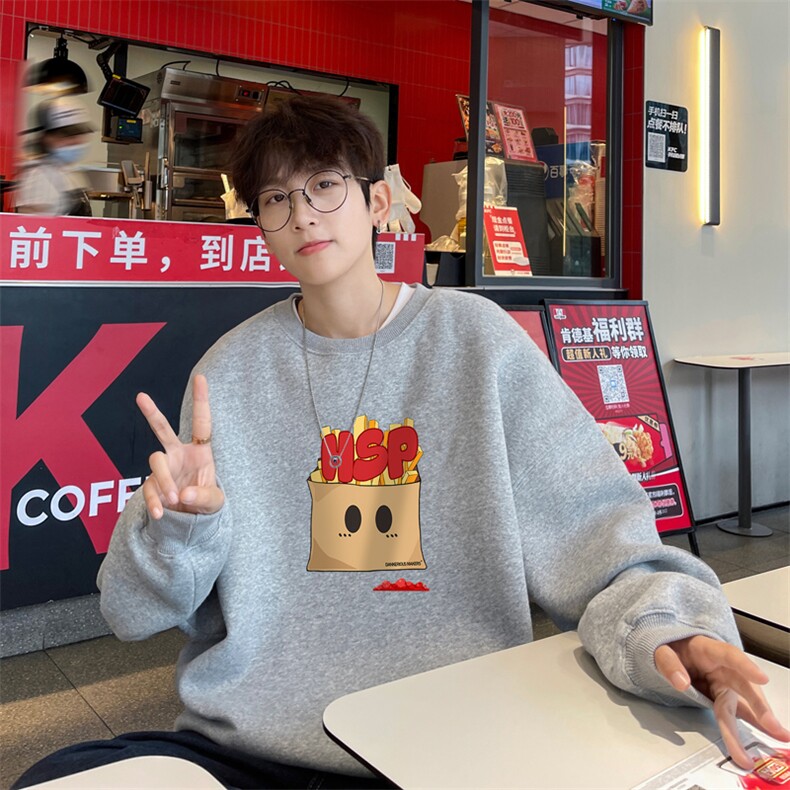 ！圆领卫衣男装港风长袖T恤男外套男WY182-P28,男装卫衣,电商B367