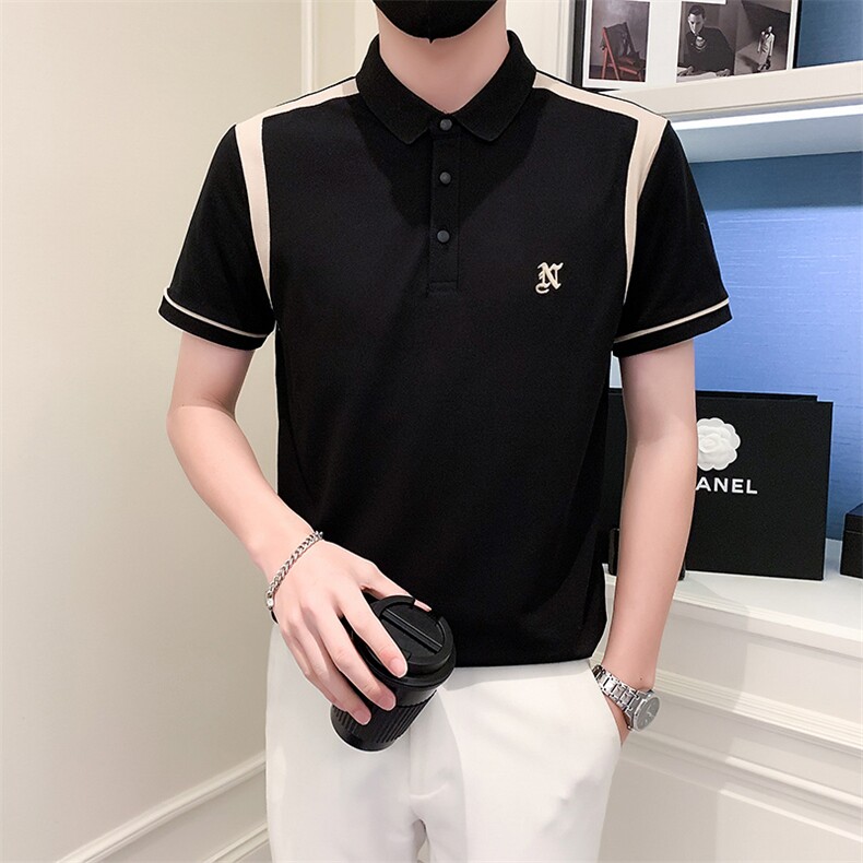 夏季男士翻领POLO衫短袖T恤无头店主风图片