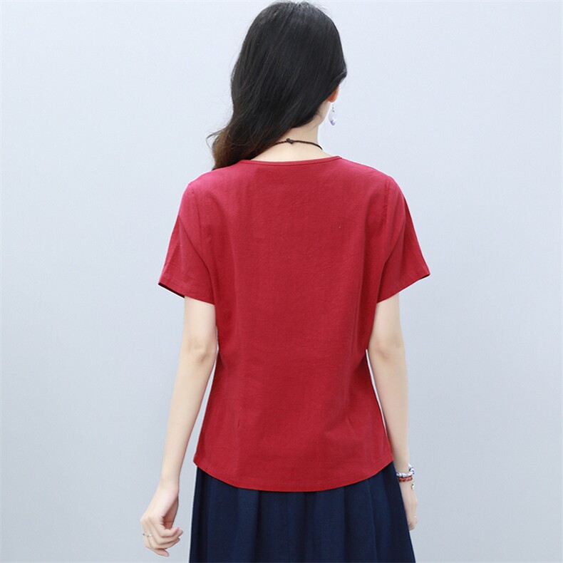 气质时尚韩版甜美纯色优雅简约T恤圆领2021年夏季中长款,女装T恤,雪樱依海