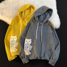 WY2164-P35加绒款-P40纯棉连帽卫衣男大码运动帽衫宽松薄外套男,男装卫衣,电商A040