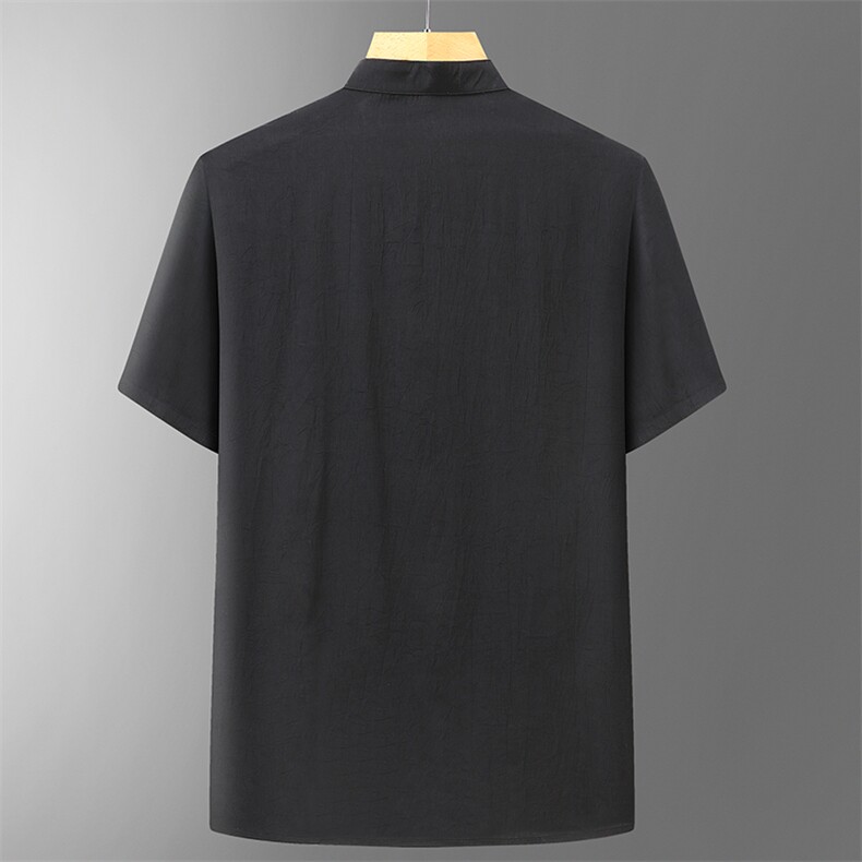 风唐装中年冰丝短袖衬衫男士夏装太极服宽松上衣CF2310-P45,男装衬衫,星座1105-3