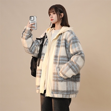 ins加厚中长款毛呢料外套连帽棉衣棉服男225-2-20909-P135，男装棉衣，星座225-2