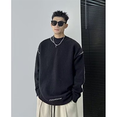 美式毛衣男秋冬季简约休闲百搭保暖时尚潮流韩版针织衫内搭圆领潮，男装针织衫/毛衣，星座1210-1