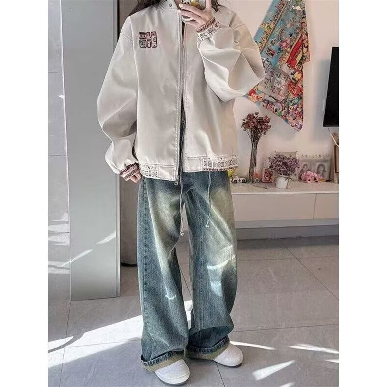 【有货】DV78-特批70秋季新品新款刺绣贴布民族风字母外套潮,男装夹克,星座603-2