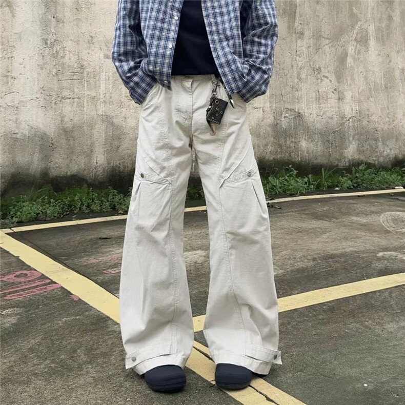 26@美式复古宽松cleanfit口袋弯刀裤廓形工装牛仔裤S50106P56网图,男装牛仔裤,电商B245