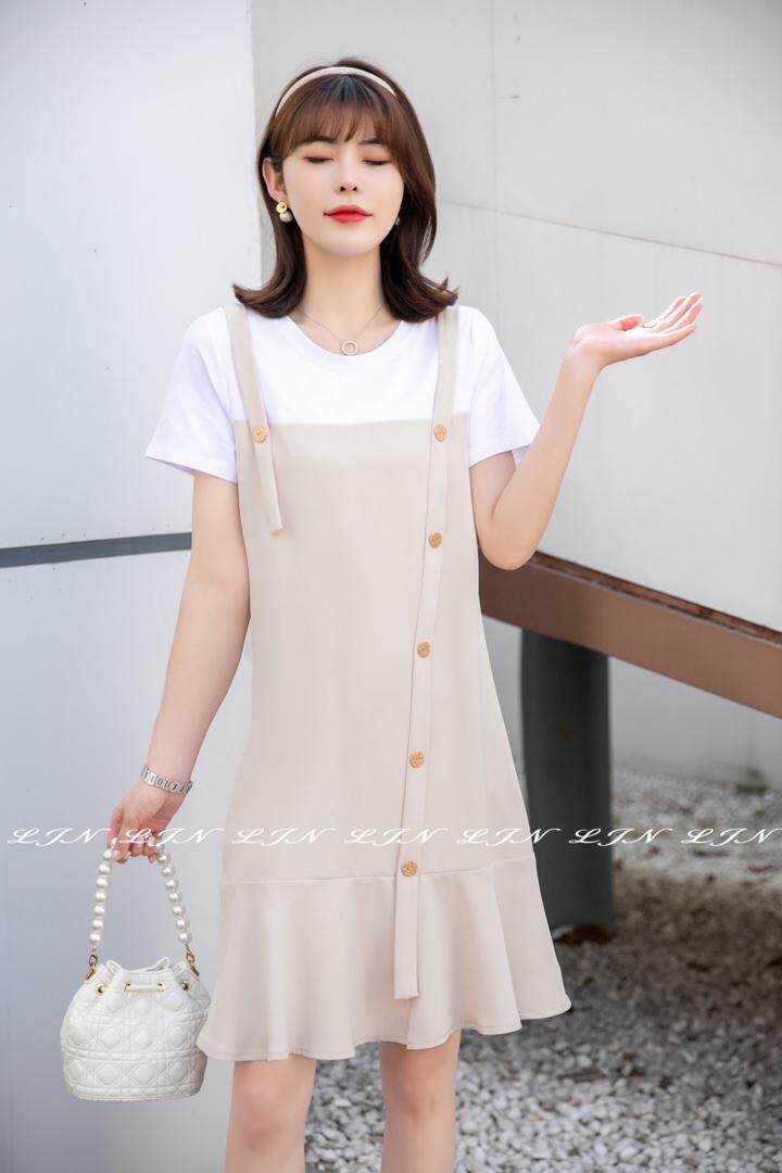 简约大方连衣裙，女装连衣裙，莲佳妮