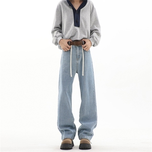 主推现货（S-4XL）秋冬纯棉宽松直筒牛仔长裤男A080-8216-P55控78图片