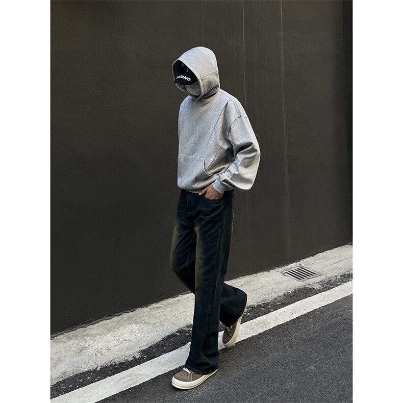 B221美式ins高街暗黑光版修身微喇牛仔裤LK23137-P55控78,男装牛仔裤,电商B221