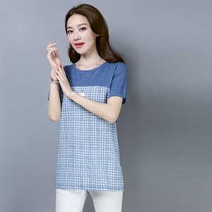 短袖宽松T恤女圆领上衣2021夏装新款女装韩版201款图片