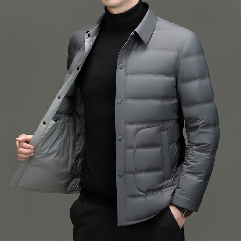 冬季新款男士羽绒服翻领简约夹克85白鸭绒轻商务男装大货一件,男装夹克,电商B360