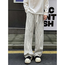 现货2025秋季新款格纹满印休闲裤男阔腿运动长裤子-A2203TP33控58，男装休闲裤，电商B241