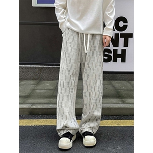 现货2025秋季新款格纹满印休闲裤男阔腿运动长裤子-A2203TP33控58