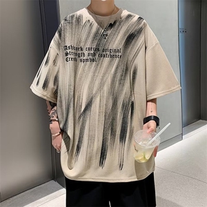 T恤男短袖韩版潮流字母印花涂鸦2026夏新款ins宽松体恤ST147-P28图片