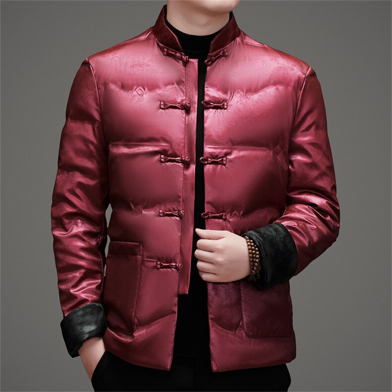 唐装90绒羽绒服男复古盘扣风羽绒服外套中式唐装TR2815-P190图片