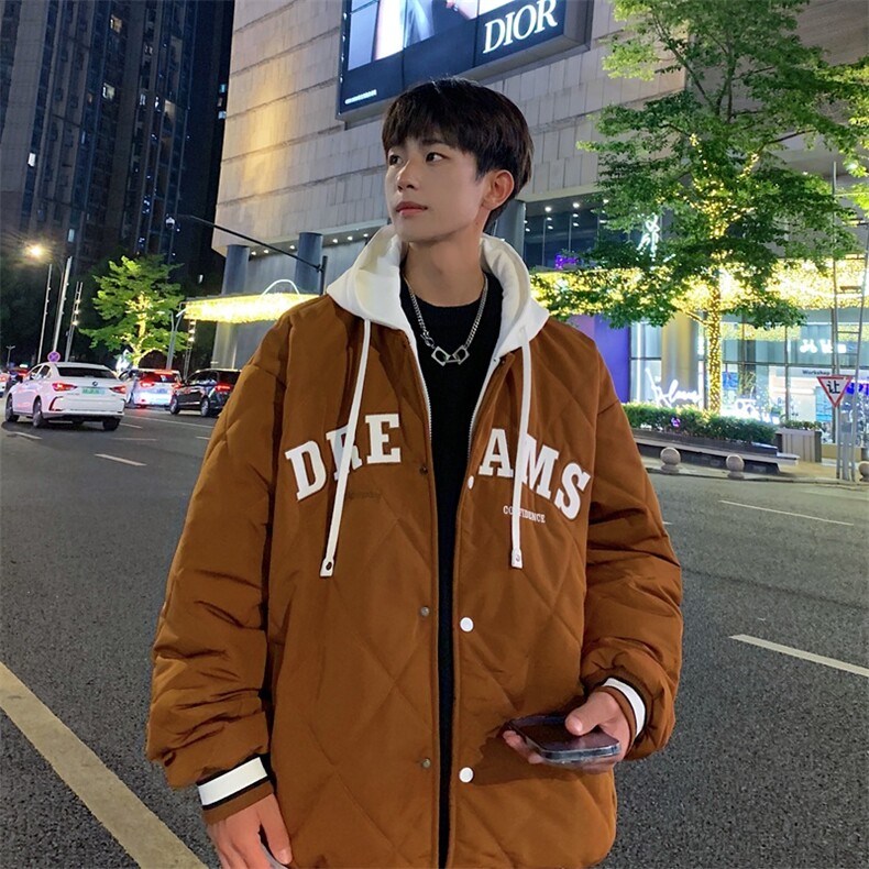 假两件棉服男士2024年新款青少年加厚棉衣服冬装外套M0791-P108,男装棉衣,星座308B-2