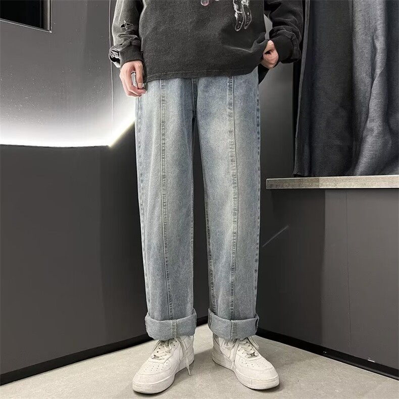 牛仔裤男秋季潮大码休闲裤子高街N752P48,男装牛仔裤,星座1116-2