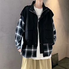 秋冬季休闲假两件外穿夹克男韩版衬衫外套宽松J/，男装夹克，电商D202-1