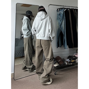 现货废土风美式纯色基础款牛仔裤直筒拖地裤310A-2 BK329 P50控68，男装牛仔裤，星座310A-2