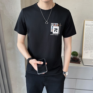 2025新款夏季男士短袖T恤高端刺绣潮牌圆领半袖 A313-5515-P48图片