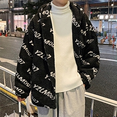 1港风定制LOGO羊羔毛棉衣大码M-5XL连帽棉衣外套男78710P105控148，男装棉衣，星座226-2