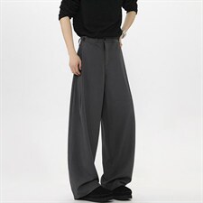 春秋美式高街休闲裤男女垂感阔腿西裤长裤纯色西装裤宽松直筒裤子，男装西服套装，电商A443