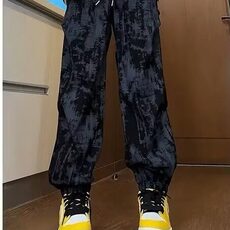 秋季男士扎染裤子美式宽松潮牌休闲裤男生复古高街直筒运动长裤子，男装休闲裤，星座506A