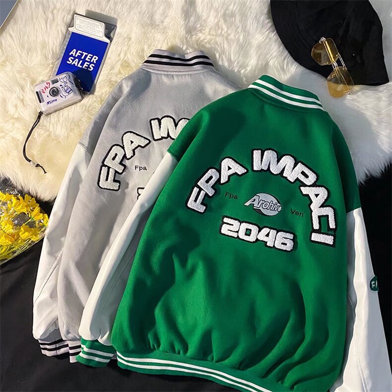 潮流夹克潮男春季毛呢拼皮棒球服X82P65,男装夹克,星座1116-2