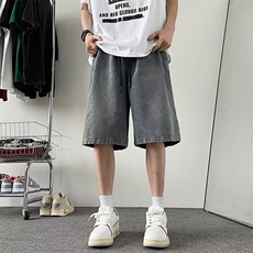 星空纹牛仔短裤男夏季薄款美式复古裤子休闲五六分裤NH222，男装牛仔裤，星座1116A-1（原606A）
