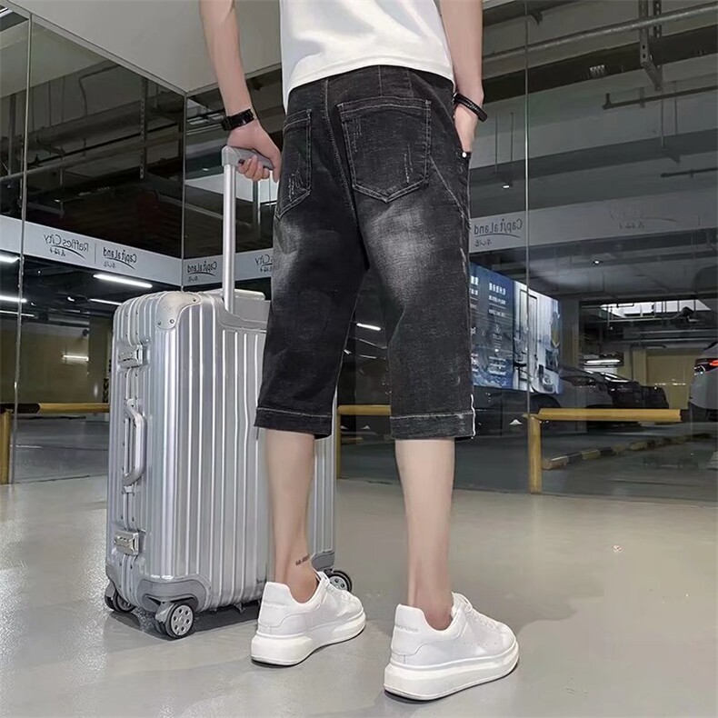 潮流春季牛仔裤男牛仔六分裤NL92P37,男装牛仔裤,星座1116-2