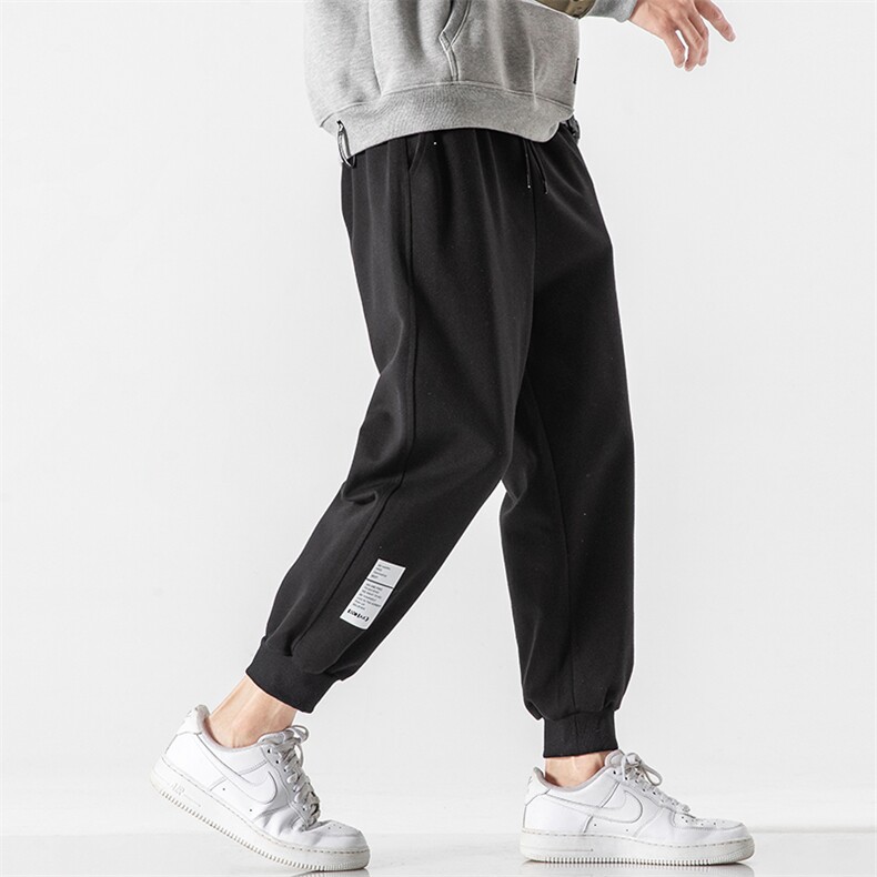 K12045-P40加绒P50束脚纯棉运动裤男士休闲裤大码宽松卫裤男,男装休闲裤,电商A040A