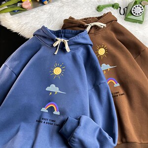 WY2141-P35 加绒款-P40 纯棉连帽卫衣男大码运动帽衫宽松薄图片