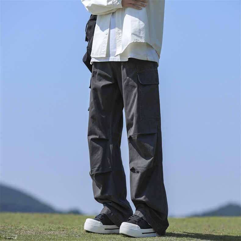 2024新款秋季工装裤多口袋设计感休闲长裤宽松直筒现货K8117-P52,男装工装外套,星座512-3