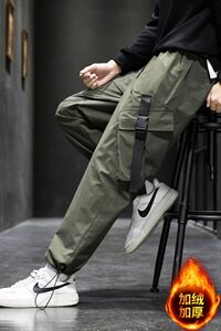 2020冬季新款加绒加厚大码男士休闲运动九分裤 A438-2图片