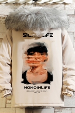 MM48213-P130冬季大毛领衣男士大码加厚袄男服砖墙，男装棉衣，电商A040A