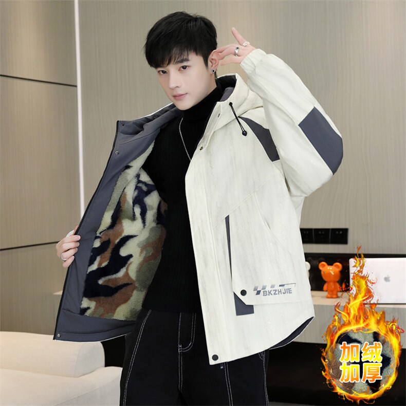 秋冬男式加绒加厚夹克男时尚派克服加厚棉衣男外套MY8650-P93,男装夹克,星座310B-3