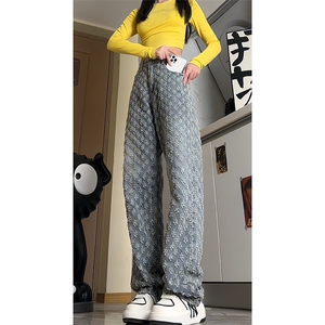 【自拍图·拿图不拿货】提花满印牛仔裤子男女KZT63CC-特P45图片
