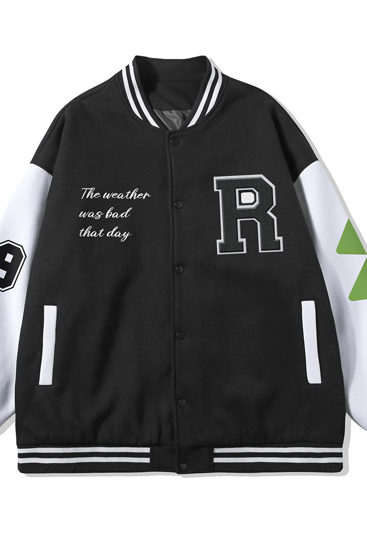 白底23春季街头hiphop潮流棒球服宽松百搭夹克外套G98P75控98,男装夹克,电商A247-1