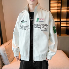 春季新款机车服夹克男潮炸街痞帅外套宽松赛车潮牌JK079-P83，男装夹克，星座308B-2