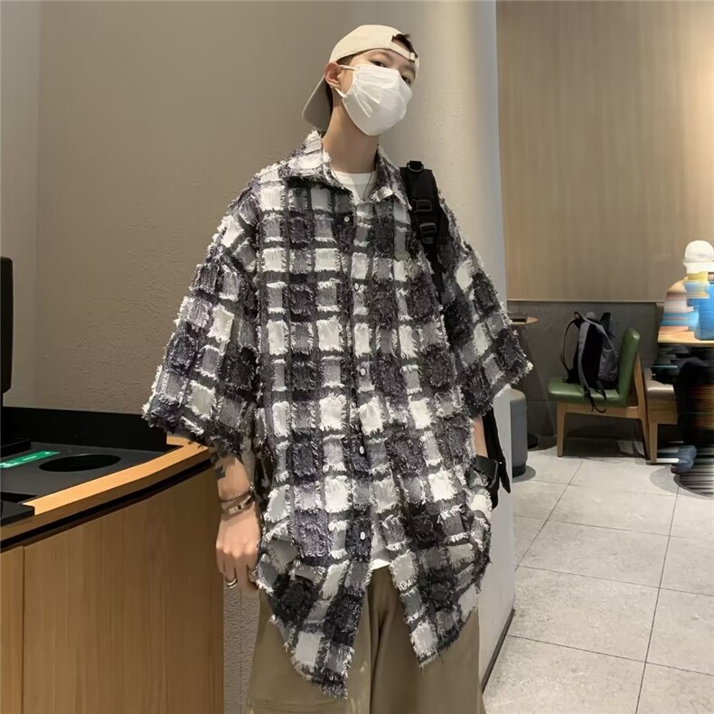 夏季新款衬衫潮流慵懒男方领衬衫LC85P42,男装衬衫,星座1116-2