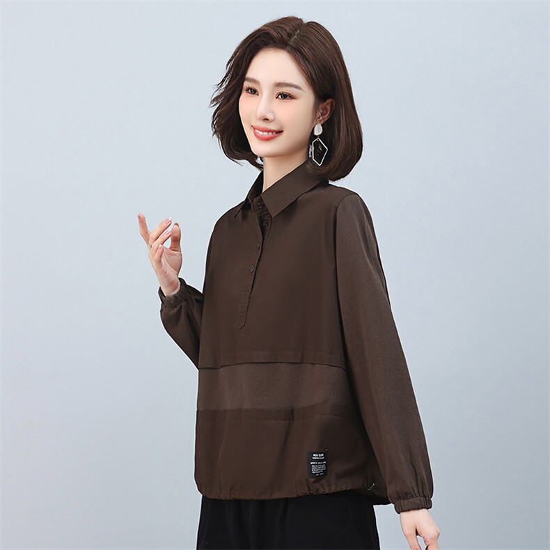 时尚宽松长袖衬衫女秋季新款韩版百搭显瘦上衣气质休闲衬衣图片