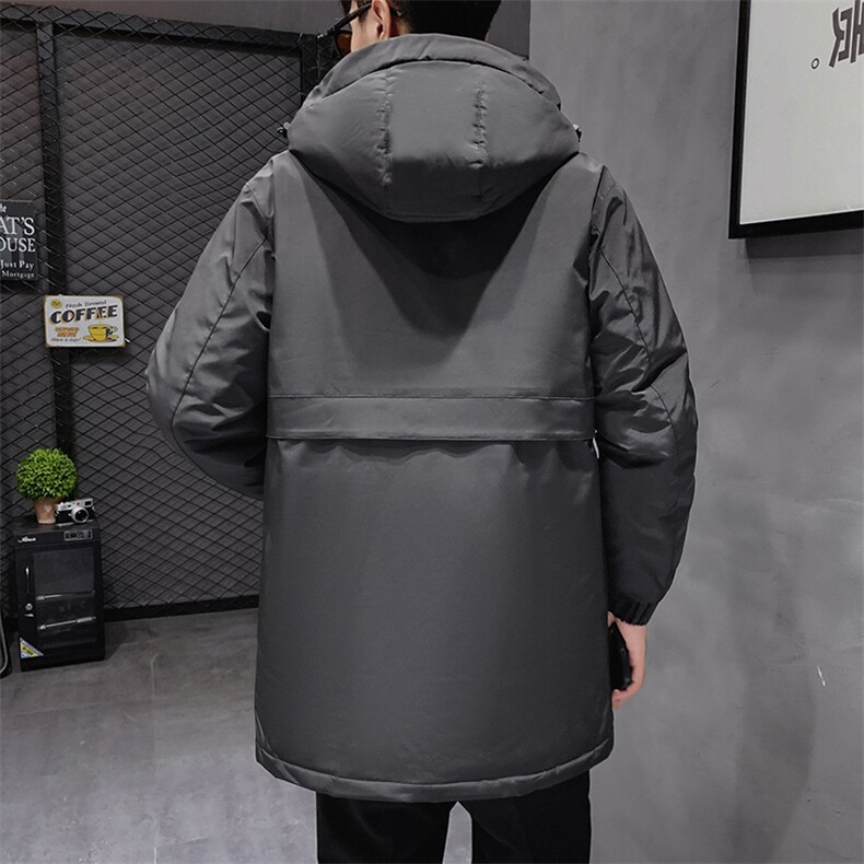 有版权连帽纯色班服团体情侣学生团建可印花羽绒服男士修身长款,男装羽绒服,星座301D-5(原星座1415）