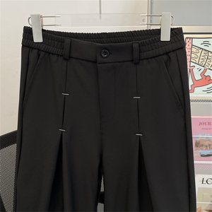 西装宽松裤女春秋男女高腰垂感拖地休闲长裤子K0388-P38图片