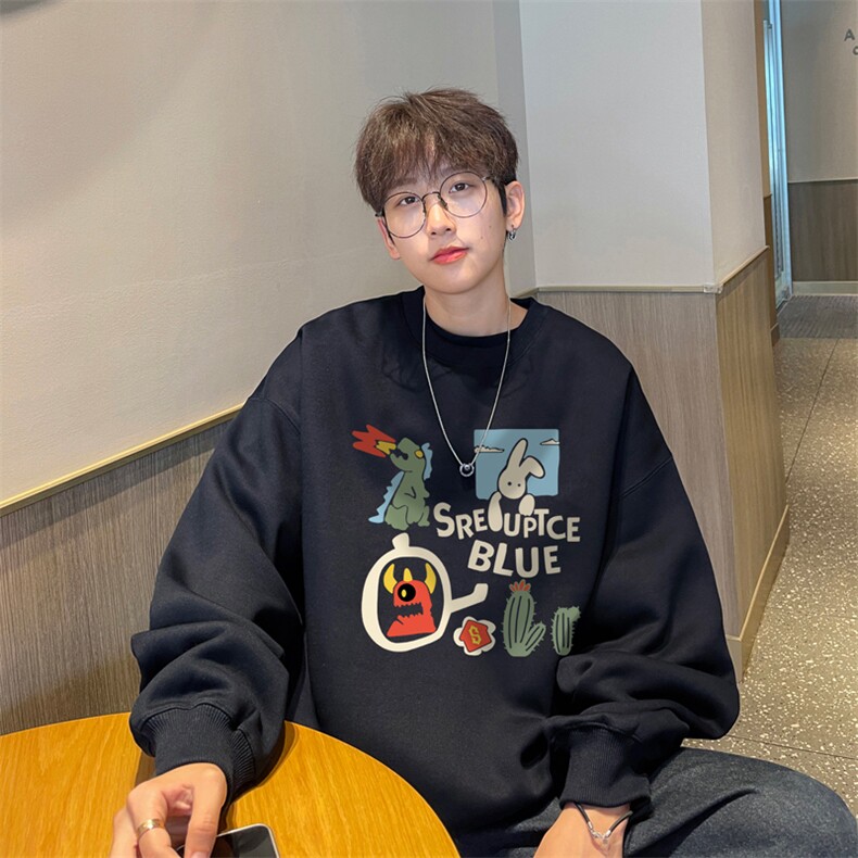 ！圆领卫衣男装港风长袖T恤男外套男WY236-特P23，男装T恤，电商B367