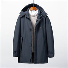 2020冬装中年棉衣中长款保暖防寒可脱卸帽子老爸棉衣外套1204p110，男装棉衣，星座1203