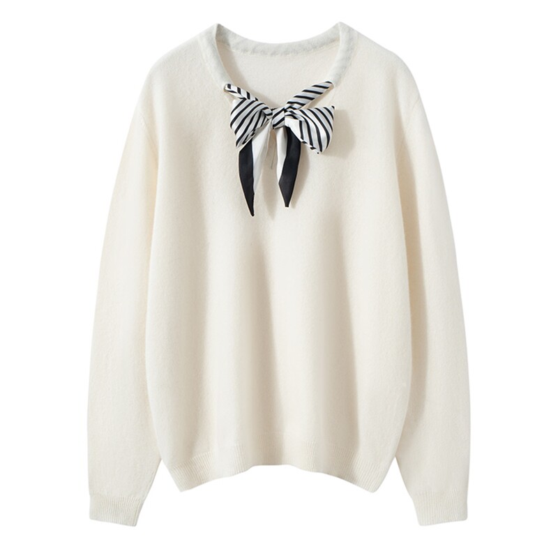 2025年秋季新款百搭十二针V领丝巾羊毛衫，女装羊毛衫，宏杨羊绒