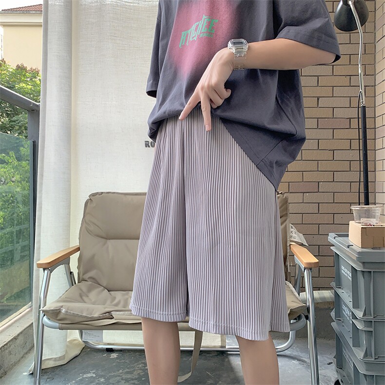 冰丝裤夏季潮流直筒休闲五分裤新款高腰宽松潮牌中裤K2727-P26,男装休闲裤,星座512-2
