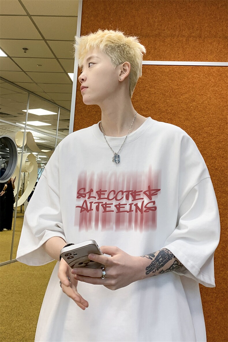 潮牌街头宽松ins半袖上衣休闲男士字母印花短袖T恤D328-T471-P28,男装T恤,电商D328