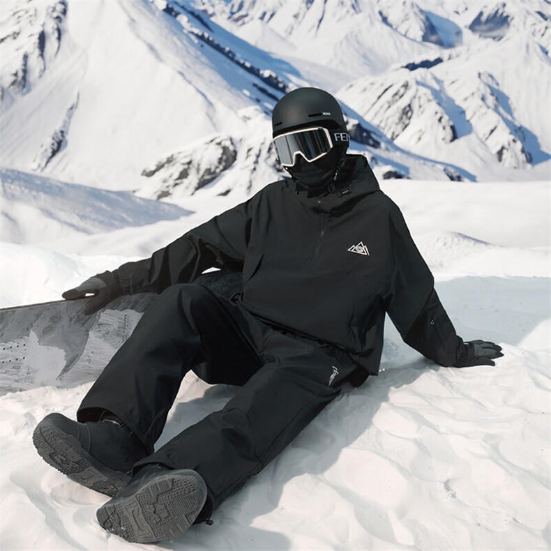 冬新大码户外中性风防水滑雪服男女加绒内里时尚套头外套M79-P120,男装棉衣,电商A001-1