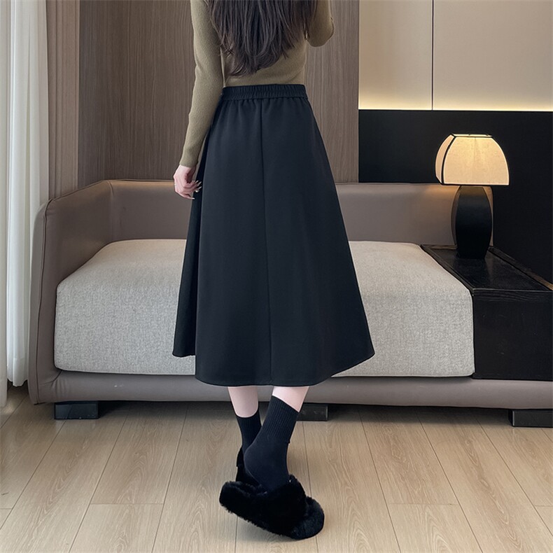 a字半身裙女秋季2025新款气质百褶裙高腰长裙显瘦垂感裙子,女装半身裙,云美莎专业女裤-全店现货
