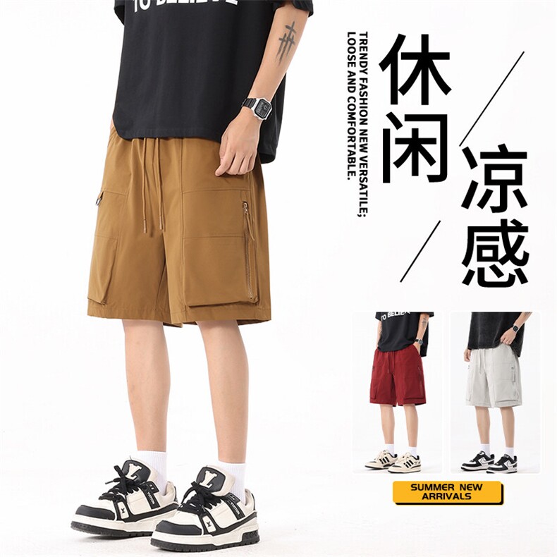 抖音品质美式工装短裤男夏外穿潮牌宽松A146-GY502特p35量大优图片